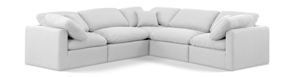 Indulge - Linen 5 Piece Modular Corner Sectional - White