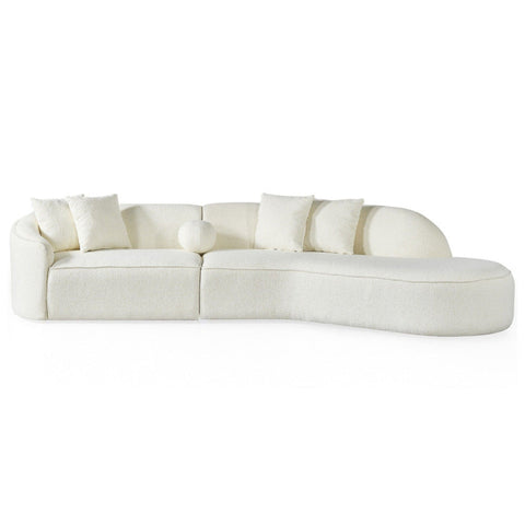 Elijah - Japandi Curvy Sectional Sofa - Beige