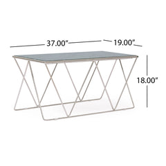 Modern Glam Marble Coffee Table With Gold Base - Green