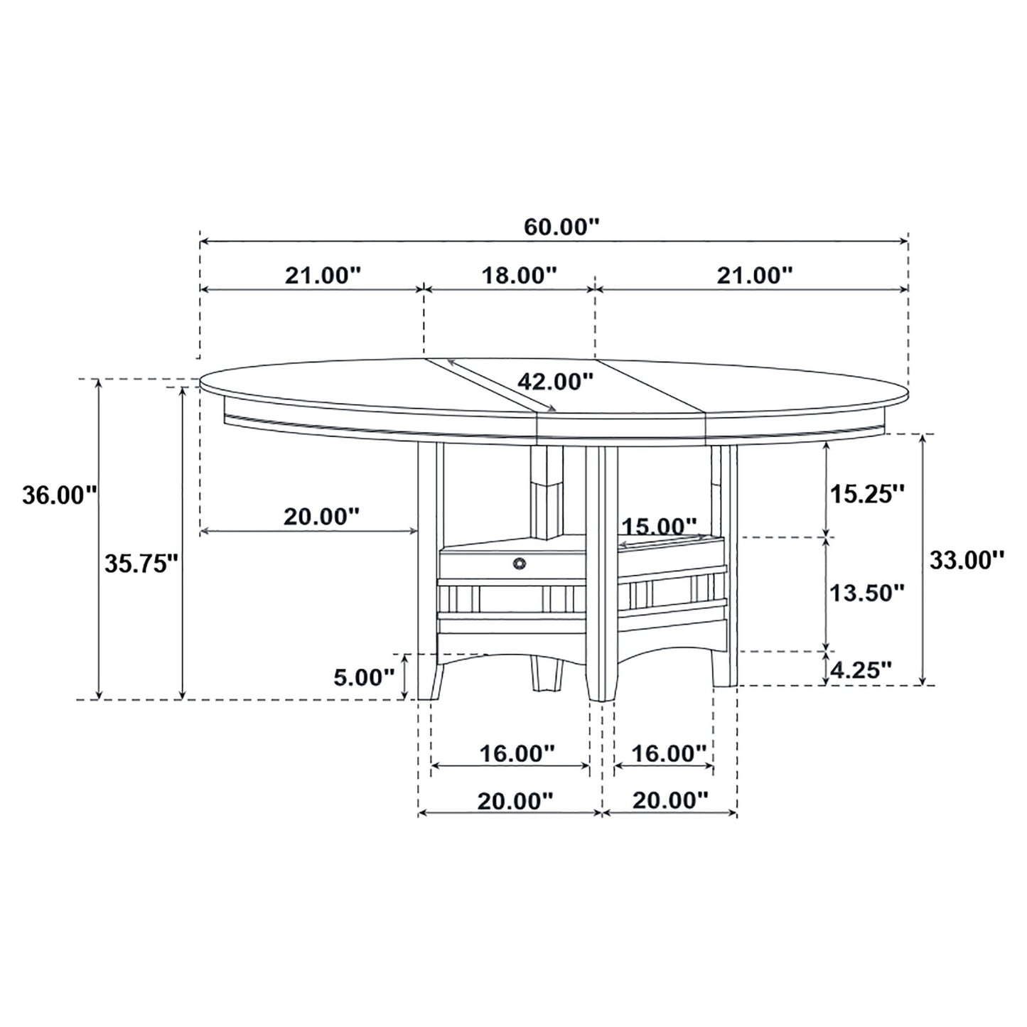 Hester - Extension Counter Dining Table - Espresso
