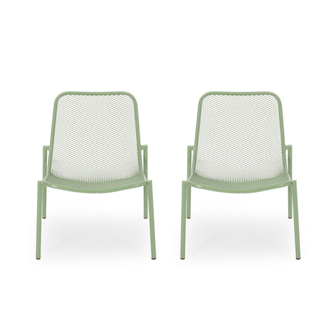 Outdoor Iron Chair With Mesh Design