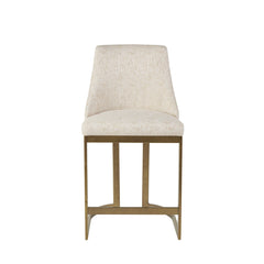 Modern Upholstered Counter Stool With Metal Base - Cream