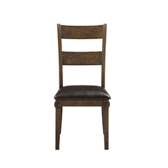 Nabirye - Side Chair (Set of 2) - Esspresso Synthetic Leather & Dark Oak