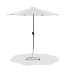 Fiji - Aluminum Patio Umbrella With Square White And Teak Base