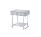 Wither - Accent Table - White Printed Faux Marble & Chrome Finish