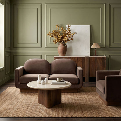 Diviento - Velvet Performance Fabric Upholstered Loveseat