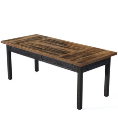 Executive Office Desk, Computer Table With Thick Top - Brown / Black