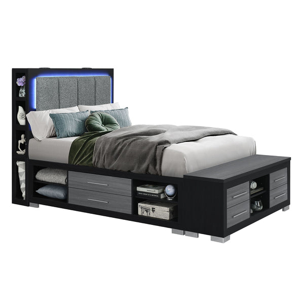 Messa - 5 Piece Bedroom Set With Bookcase Headboard