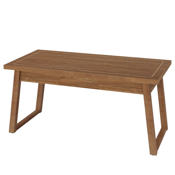 Executive Desk With Drawer, Workstation Table For Home Office - Walnut Brown