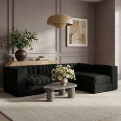 Rummi - Velvet Performance Fabric Upholstered 4 Piece Modular Sectional