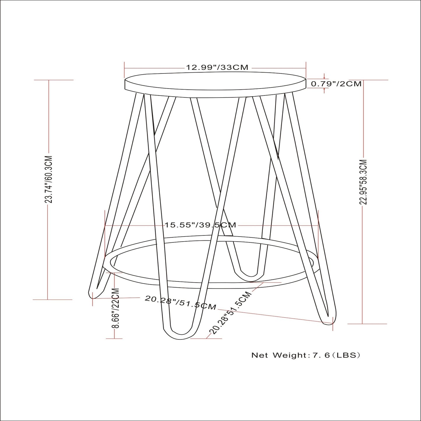 Simeon - Multifunctional Metal Stool With Wood Seat