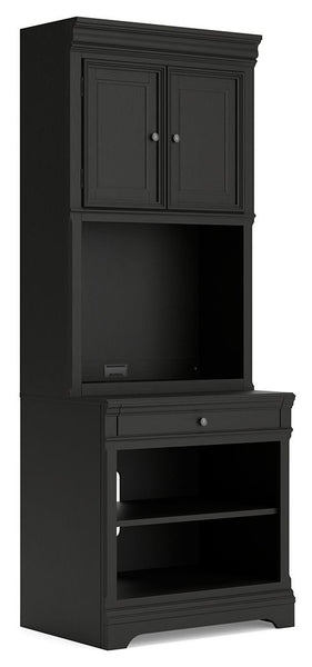 Beckincreek - Black - Bookcase With Door Hutch