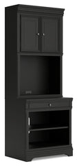 Beckincreek - Black - Bookcase With Door Hutch