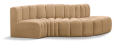 Arc - Velvet 4 Piece L-Shaped Modular Sofa