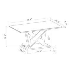 Caroline - Dining Table - Gray