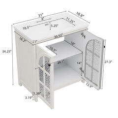 Vintage Farmhouse Bathroom Vanity With Ceramic Sink