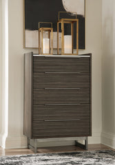 Arkenton - Grayish Brown / White - Five Drawer Chest