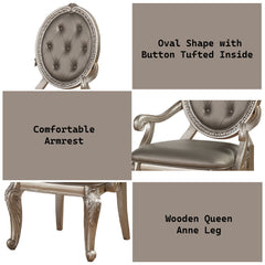 Northville - Arm Chair (Set of 2) - Synthetic Leather & Antique Silver