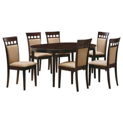 Gabriel - Oval 7 Piece Dining Set With Chairs - Cappuccino