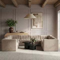 Rummi - Velvet Performance Fabric Upholstered Modular Sectional