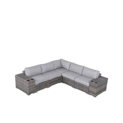Modern Rattan Wicker Seating Group With Cushions
