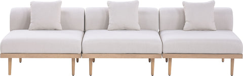 Laguna - 3 Piece Resilient Water Resistant Fabric 106.5" Outdoor Patio Armless Modular Sofa