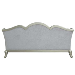 Qunsia - Sofa With 5 Pillows - Light Gray Linen & Champagne