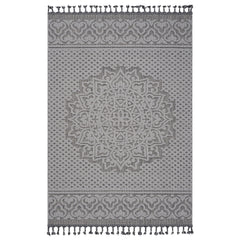 Guros - 8' X 10' Medallion Indoor / Outdoor Area Rug - Gray / White