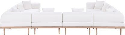 Laguna - 8 Piece Resilient Water Resistant Fabric 142" Upholstered Outdoor Patio Modular Sectional