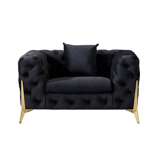 Accent Chair With Diamond Button Tufting, Matching Throw Pillow
