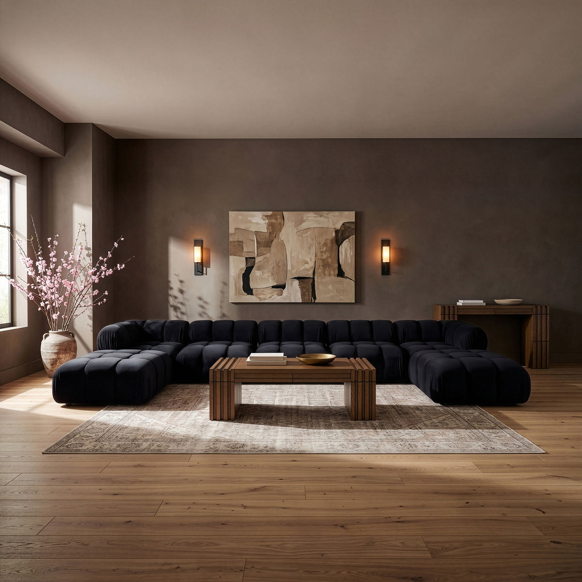Orin - 7 Piece Modular Sectional (3 Modular Chairs, 2 Corner Chairs & 2 Ottomans)