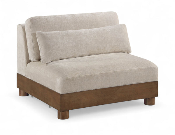 Turin - Fabric Upholstered Modular Armless Chair - Taupe