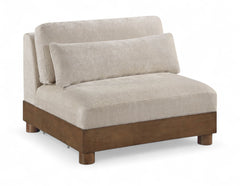 Turin - Fabric Upholstered Modular Armless Chair - Taupe