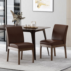 Modern Dining Chair With Upholstery - Dark Brown