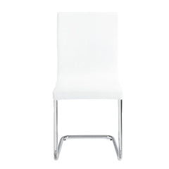 Palton - Side Chair (Set of 2) - White Synthetic Leather & Chrome
