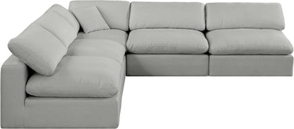 Comfy - 5 Piece Linen Modular Corner Armless Sectional