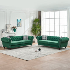 Chesterfield Set With Roll Armrest & Nailhead