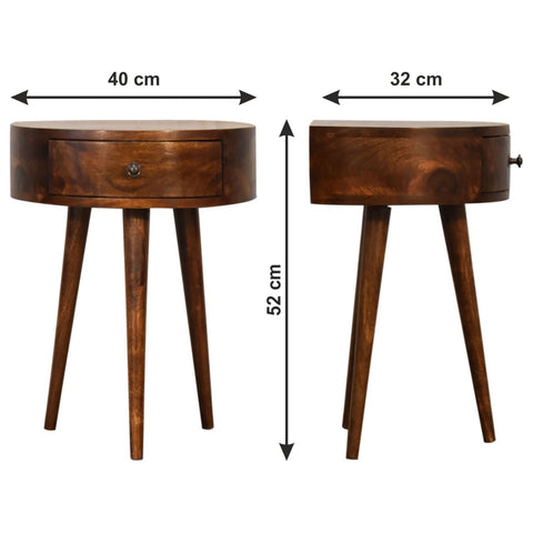 Semi Circle Nightstand - Chestnut