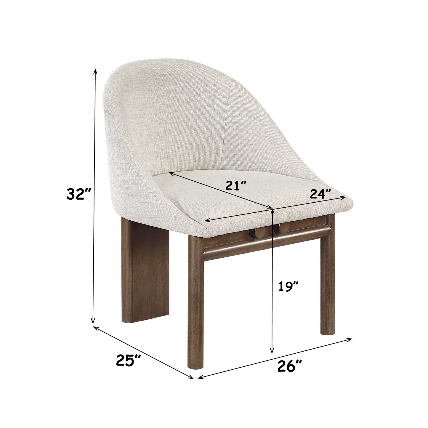Ouida - Side Chair (Set of 2) - Beige / Brown