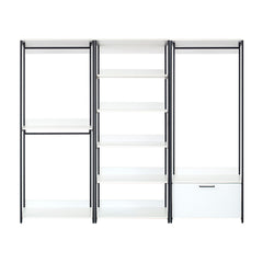 Fiona - Freestanding Walk In Wood Closet System & Metal Frame Melamine - White