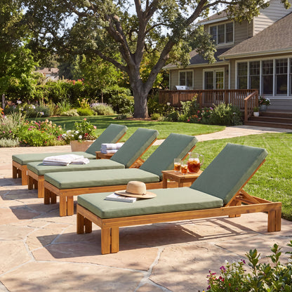 Outdoor Chaise Lounge With 5 Position Adjustable Backrest