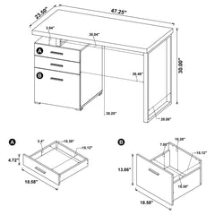 Modern Reversible 3 Drawer Office Computer Desk