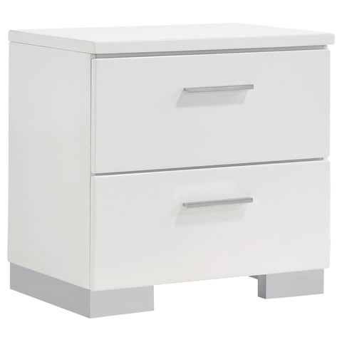 Dulcey - 2 Drawer Nightstand - Gloss White