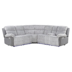 Bruni - Sectional Sofa With LED Lighting And Manual Recline - Gray