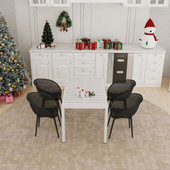 4 Pack Lounge Chair Set With Long Table