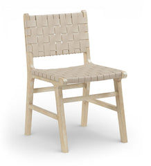 Entwine - Vegan Leather Upholstered Dining Chair - Painted Natural