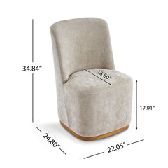 Indoor Upholstered Dining Chair (Set of 2) With Sturdy Frame - Oatmeal