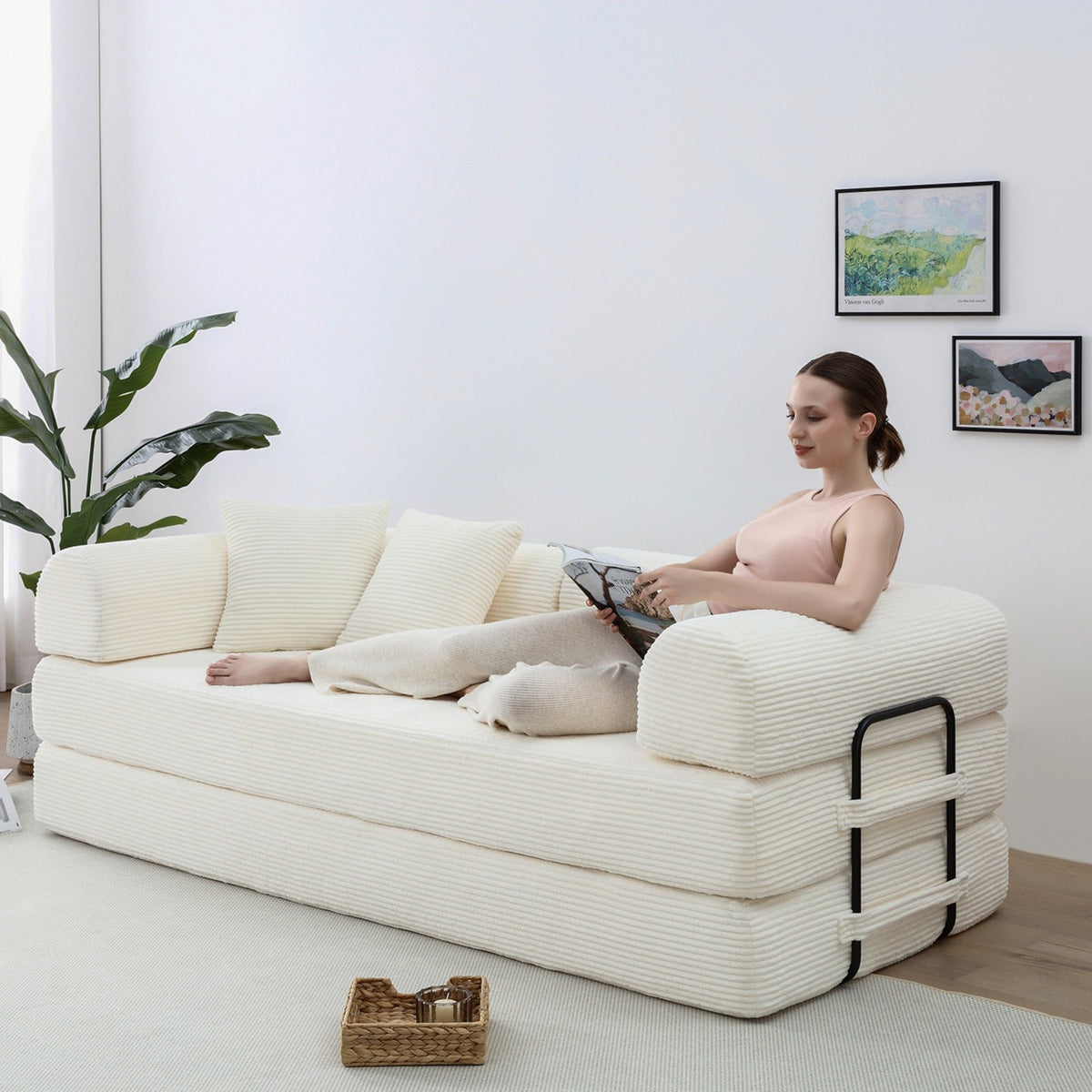 Convertible Foldable Floor Sofa Bed For Living Room