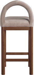 Conrad - Velvet Counter Stool With Brown Legs