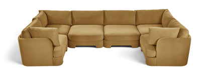 Hammond - Velvet Performance Fabric Upholstered 6 Piece U-Shaped Sectional